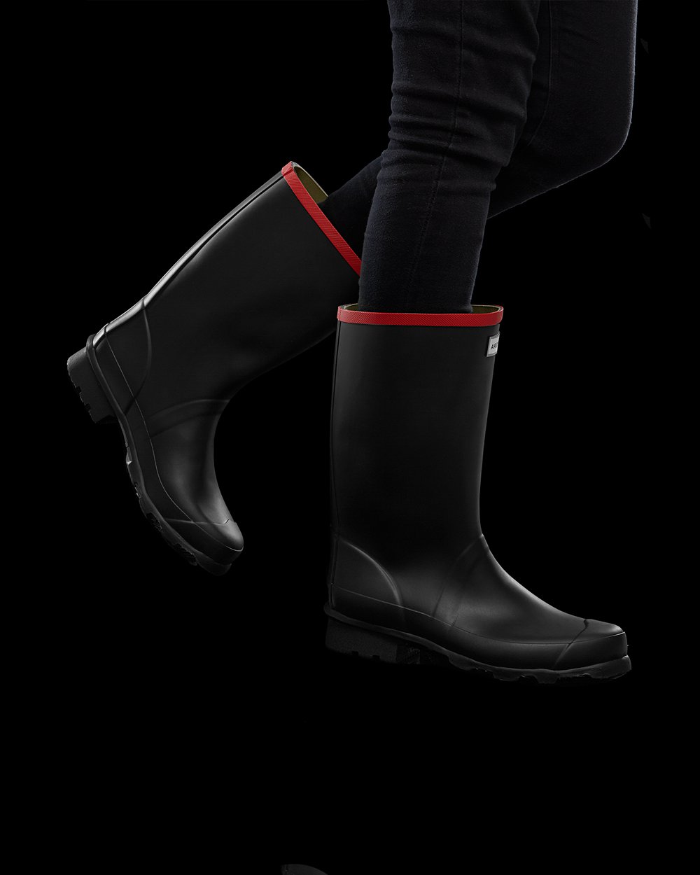 Womens Short Rain Boots - Hunter Argyll (61XLUIOGH) - Black